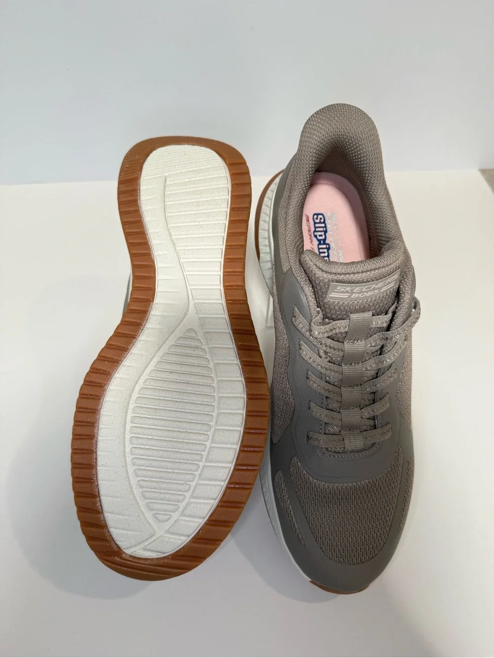 Skechers Women’s Taupe and Gum Lightweight Sneakers